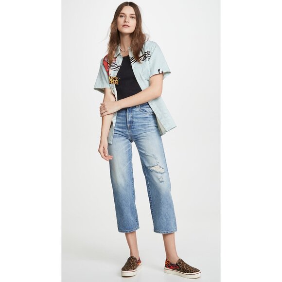 R13 “Camille” high rise jeans in “emory” blue, size 25. Fits like a slim size 24 - Picture 4 of 16